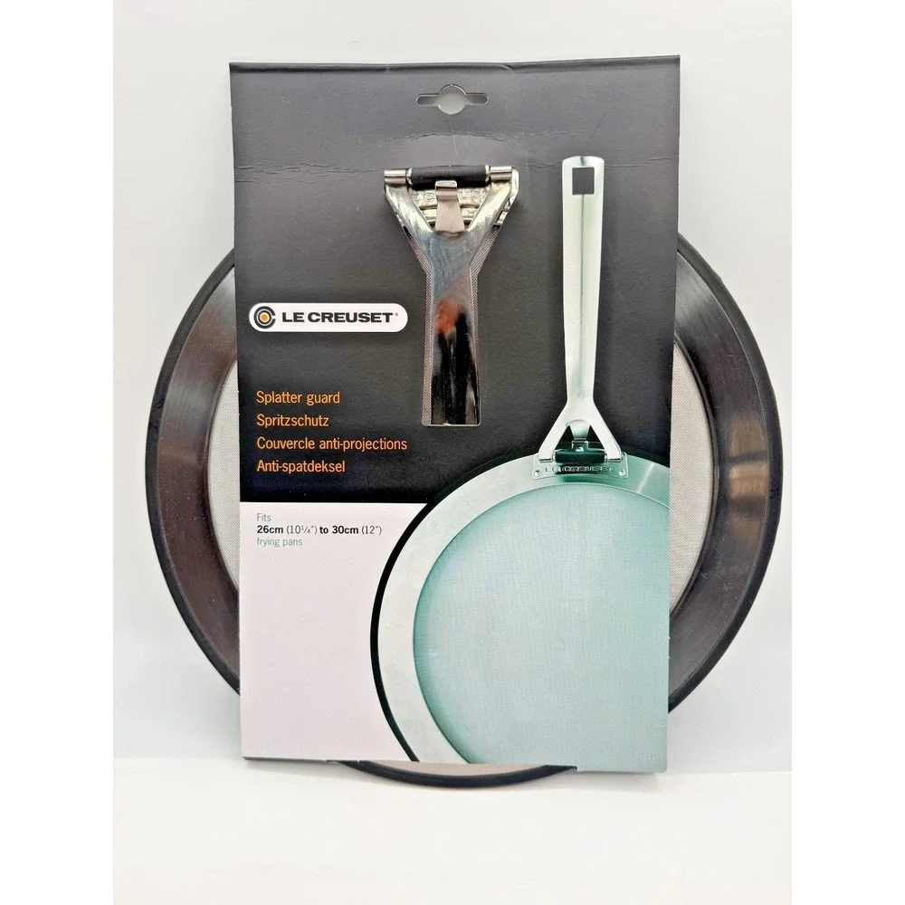 Le Creuset 10.25 to 12 Inch Stainless Steel Splatter Guard NEW